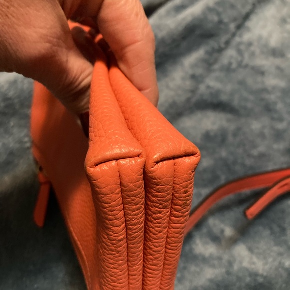 Michael Kors cross body/Shoulder/clutch purse. An orangey salmon colored. - Picture 11 of 13